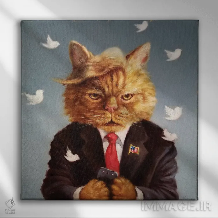 تابلو طعنههای گربهای اثر لوسیا هفرنان - نمای روبهرو روی دیوار