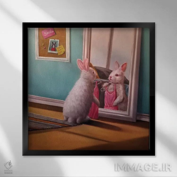 تابلو شب قرار ملاقات اثر لوسیا هفرنان - نمای قابدار مشکی