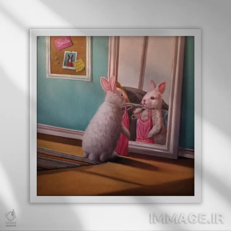 تابلو شب قرار ملاقات اثر لوسیا هفرنان - نمای قابدار سفید