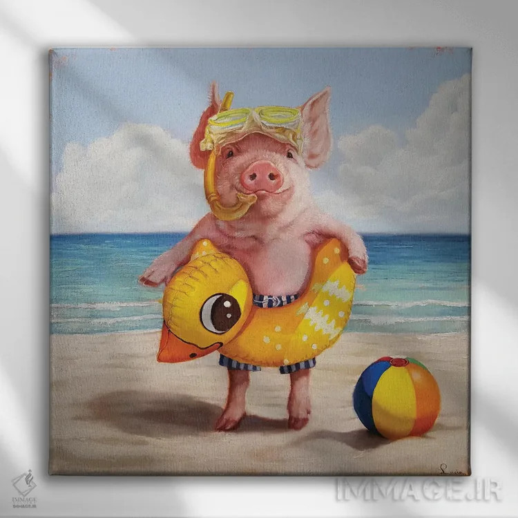 تابلو ژامبون پخته اثر لوسیا هفرنان - نمای روبهرو روی دیوار