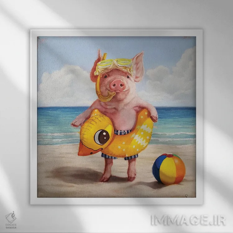 تابلو ژامبون پخته اثر لوسیا هفرنان - نمای قابدار سفید