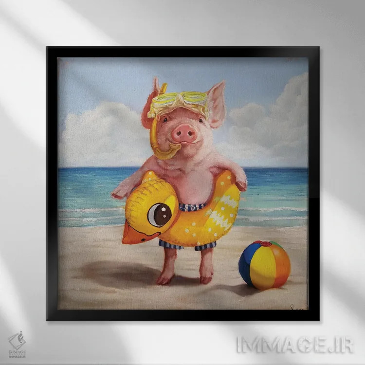 تابلو ژامبون پخته اثر لوسیا هفرنان - نمای قابدار مشکی