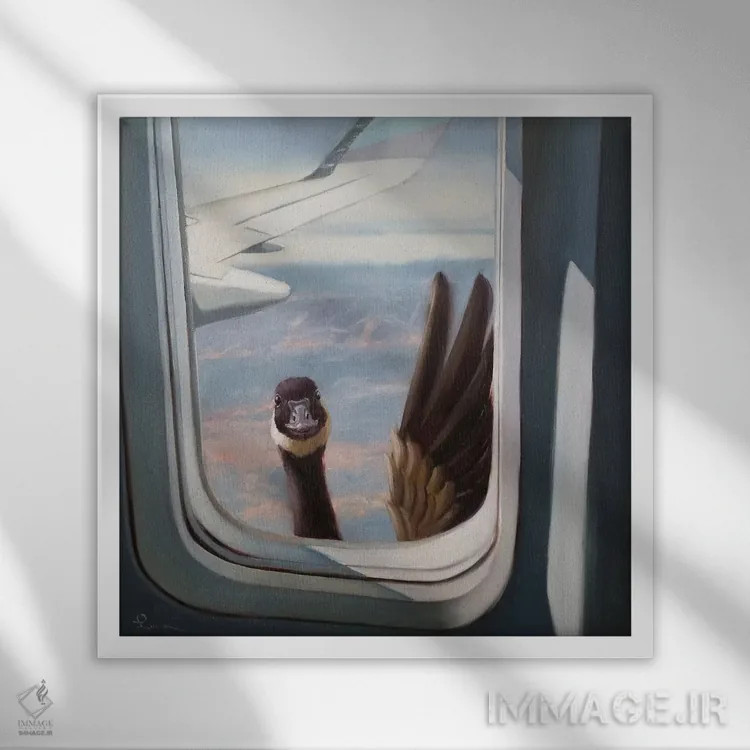 تابلو آسمان دوستانه اثر لوسیا هفرنان - نمای قابدار سفید