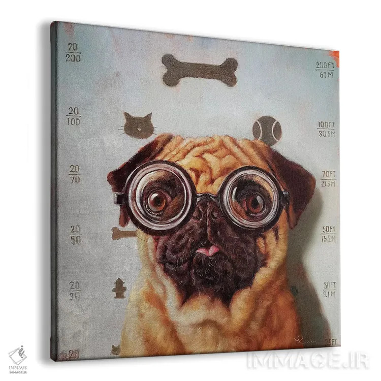 تابلو معاینه چشم سگ اثر لوسیا هفرنان - نمای پرسپکتیو محصول