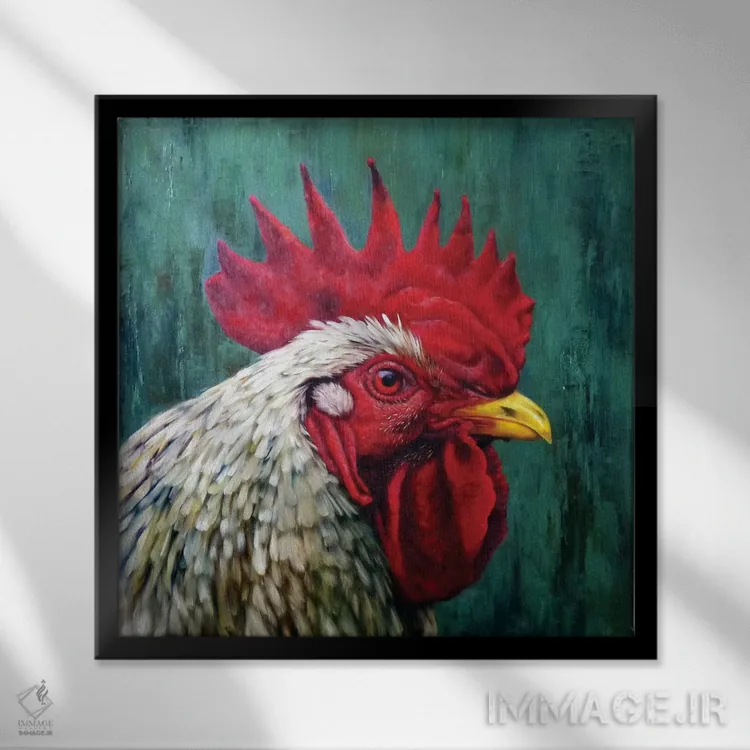 تابلو قرمز بزرگ اثر لوسیا هفرنان - نمای قابدار مشکی