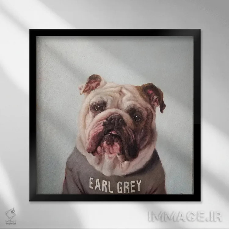 تابلو چای ارل گری اثر لوسیا هفرنان - نمای قابدار مشکی
