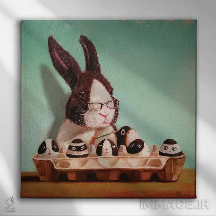 تابلو دنگی حساب کردن (اصطلاح تقسیم هزینه) اثر لوسیا هفرنان - نمای روبهرو روی دیوار