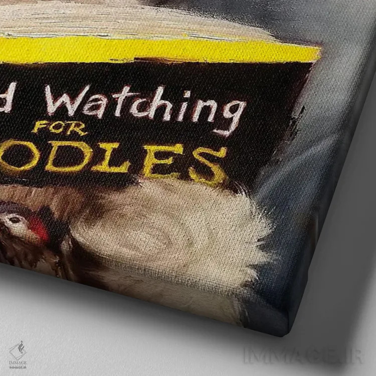 تابلو پرندهشناسی برای خطخطیها (طنز هنری) اثر لوسیا هفرنان - نمای نزدیک بافت بوم