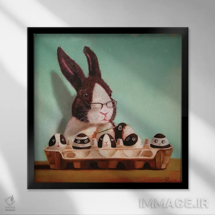 تابلو دنگی حساب کردن (اصطلاح تقسیم هزینه) اثر لوسیا هفرنان - نمای قابدار مشکی