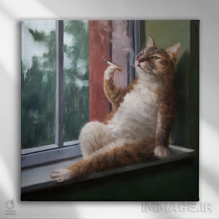 تابلو غمهای روز بارانی اثر لوسیا هفرنان - نمای روبهرو روی دیوار