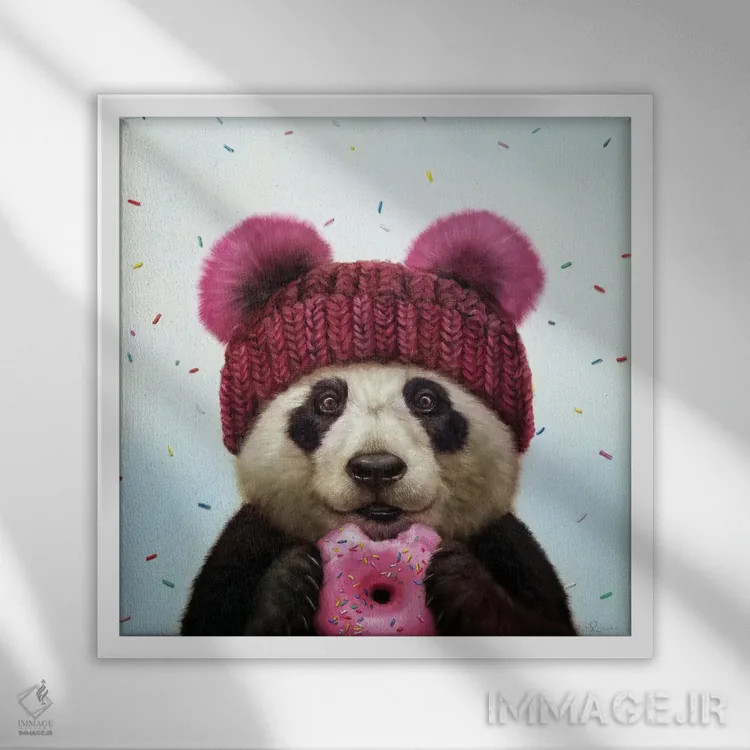 تابلو اولین لقمه اثر لوسیا هفرنان - نمای قابدار سفید