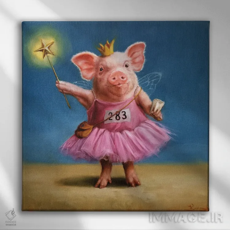 تابلو فرشته دندان اثر لوسیا هفرنان - نمای روبهرو روی دیوار