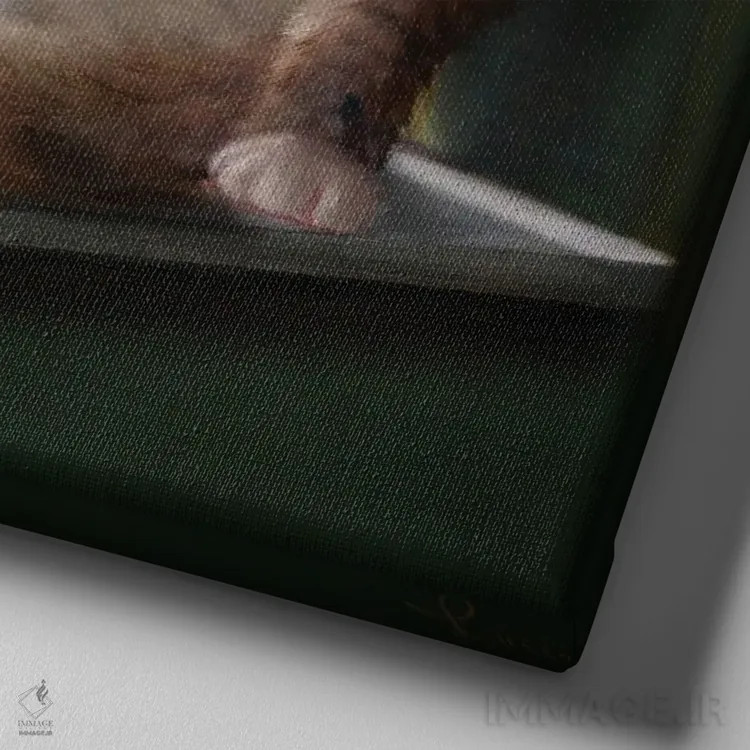 تابلو غمهای روز بارانی اثر لوسیا هفرنان - نمای نزدیک بافت بوم