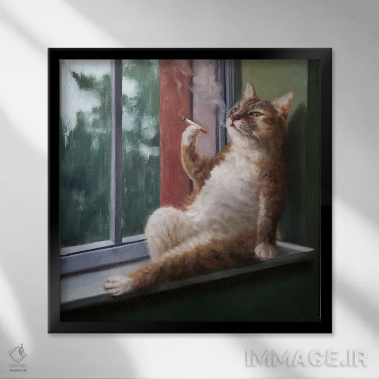 تابلو غمهای روز بارانی اثر لوسیا هفرنان - نمای قابدار مشکی