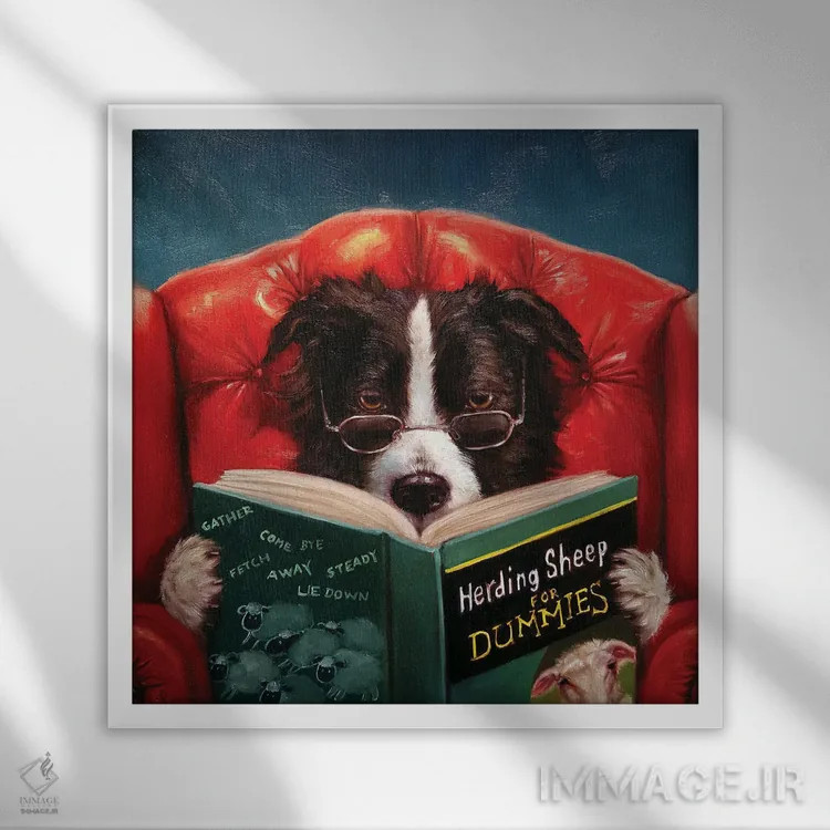 تابلو گلهداری اثر لوسیا هفرنان - نمای قابدار سفید