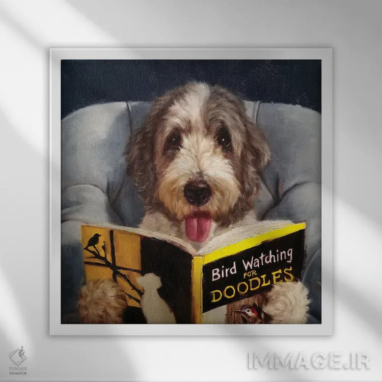 تابلو پرندهشناسی برای خطخطیها (طنز هنری) اثر لوسیا هفرنان - نمای قابدار سفید