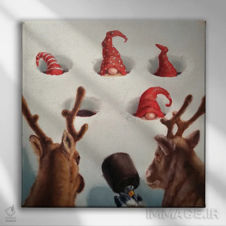 تابلو بزن کوتوله را اثر لوسیا هفرنان - نمای روبهرو روی دیوار