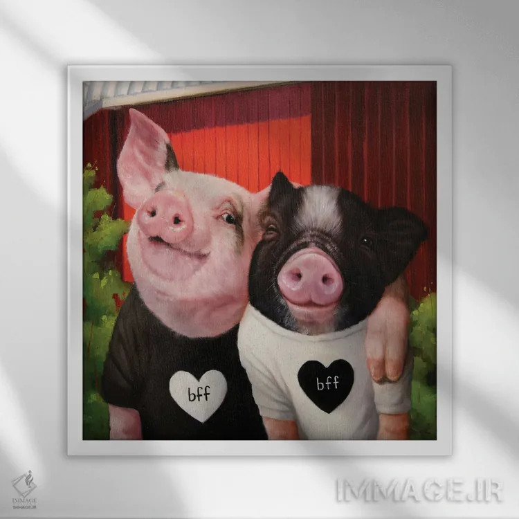 تابلو دوست همیشگی (Best Friends Forever) اثر لوسیا هفرنان - نمای قابدار سفید