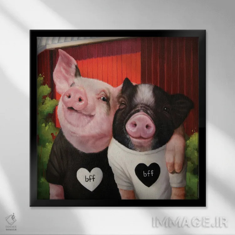 تابلو دوست همیشگی (Best Friends Forever) اثر لوسیا هفرنان - نمای قابدار مشکی