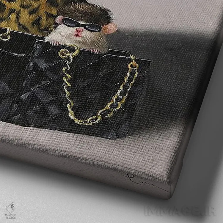 تابلو خرید درمانی اثر لوسیا هفرنان - نمای نزدیک بافت بوم