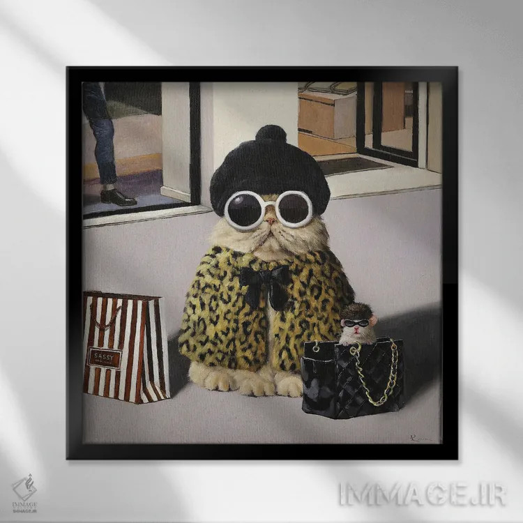 تابلو خرید درمانی اثر لوسیا هفرنان - نمای قابدار مشکی