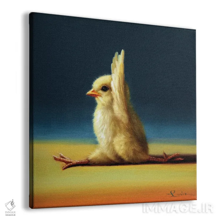 تابلو حالت میمون (جوجه یوگاکار) اثر لوسیا هفرنان - نمای پرسپکتیو محصول