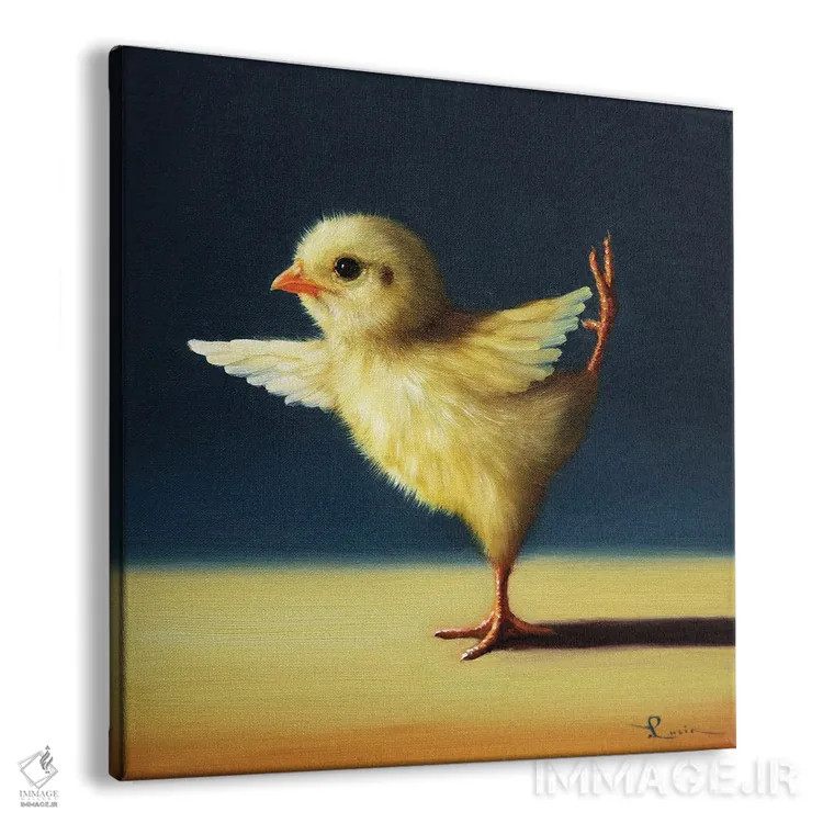 تابلو حالت رقصنده (جوجه یوگاکار) اثر لوسیا هفرنان - نمای پرسپکتیو محصول