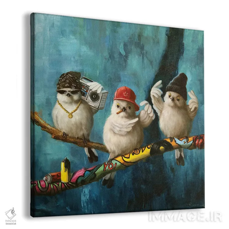 تابلو پرندهها در محله دو اثر لوسیا هفرنان - نمای پرسپکتیو محصول