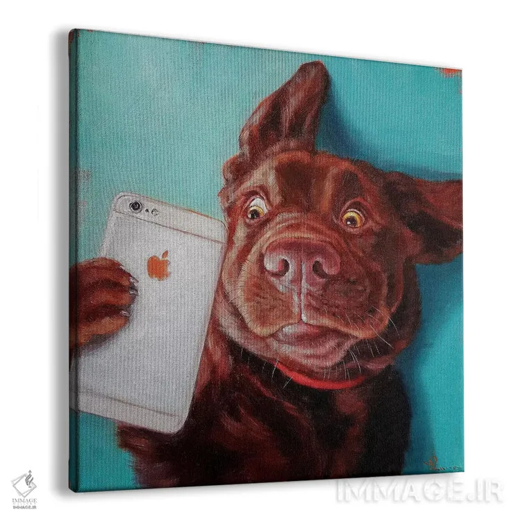 تابلو سلفی سگ اثر لوسیا هفرنان - نمای پرسپکتیو محصول