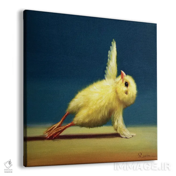 تابلو تخته پهلو (جوجه یوگاکار) اثر لوسیا هفرنان - نمای پرسپکتیو محصول