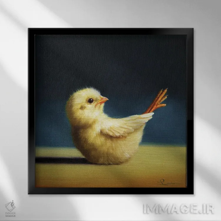 تابلو حالت قایق (جوجه یوگاکار) اثر لوسیا هفرنان - نمای قابدار مشکی