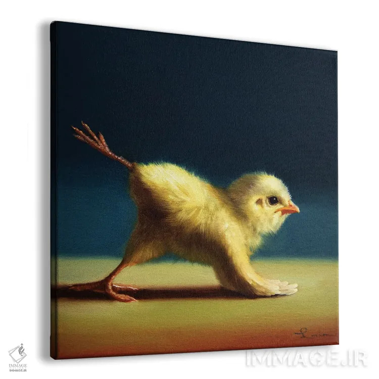 تابلو لگد قاطر (جوجه یوگاکار) اثر لوسیا هفرنان - نمای پرسپکتیو محصول