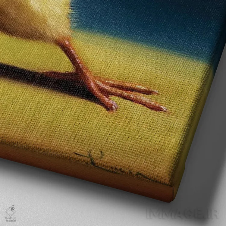 تابلو گره یوگا (جوجه یوگاکار) اثر لوسیا هفرنان - نمای نزدیک بافت بوم