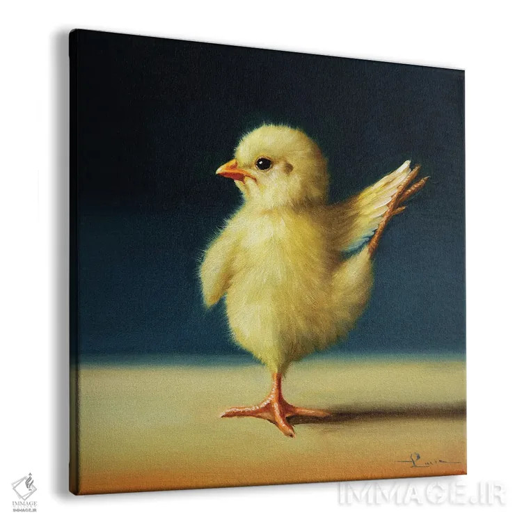 تابلو رقصنده دو (جوجه یوگاکار) اثر لوسیا هفرنان - نمای پرسپکتیو محصول