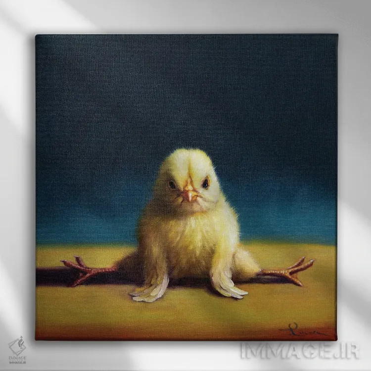 تابلو شکاف رو به جلو (جوجه یوگاکار) اثر لوسیا هفرنان - نمای روبهرو روی دیوار