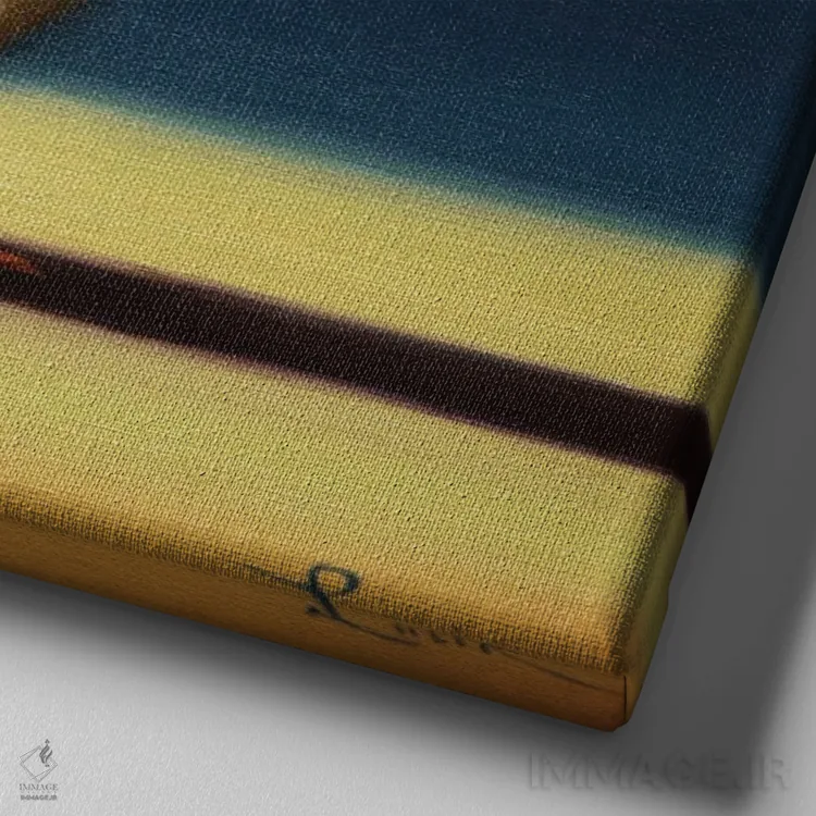 تابلو حالت رقصنده (جوجه یوگاکار) اثر لوسیا هفرنان - نمای نزدیک بافت بوم