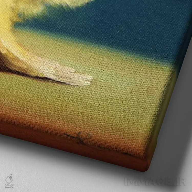 تابلو لگد قاطر (جوجه یوگاکار) اثر لوسیا هفرنان - نمای نزدیک بافت بوم