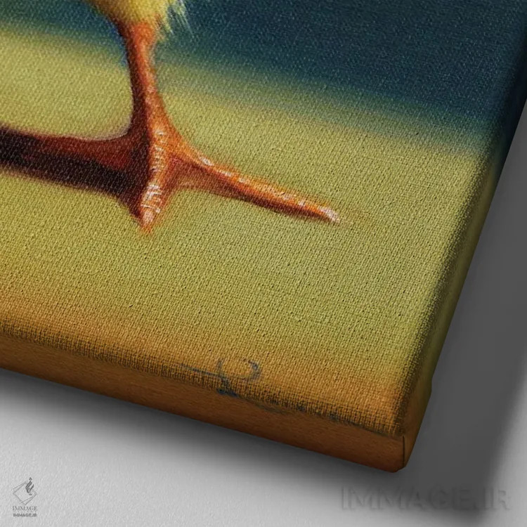 تابلو حالت هرم (جوجه یوگاکار) اثر لوسیا هفرنان - نمای نزدیک بافت بوم