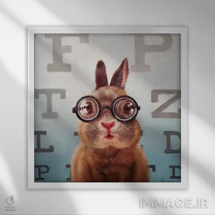 تابلو چهار چشم اثر لوسیا هفرنان - نمای قابدار سفید