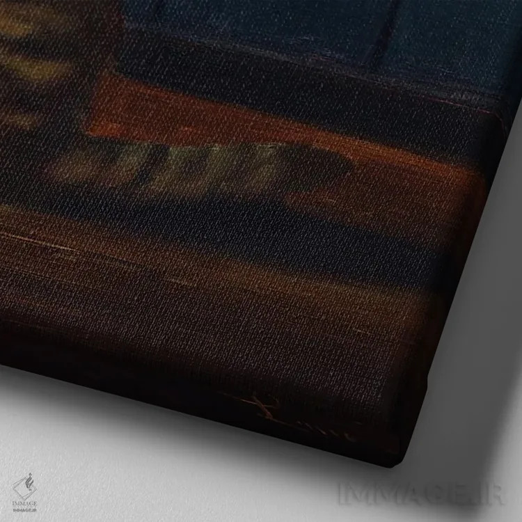 تابلو برج دلو (آکواریوس) اثر لوسیا هفرنان - نمای نزدیک بافت بوم