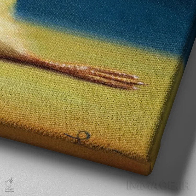 تابلو بالا بردن پا از پهلو (جوجه یوگاکار) اثر لوسیا هفرنان - نمای نزدیک بافت بوم