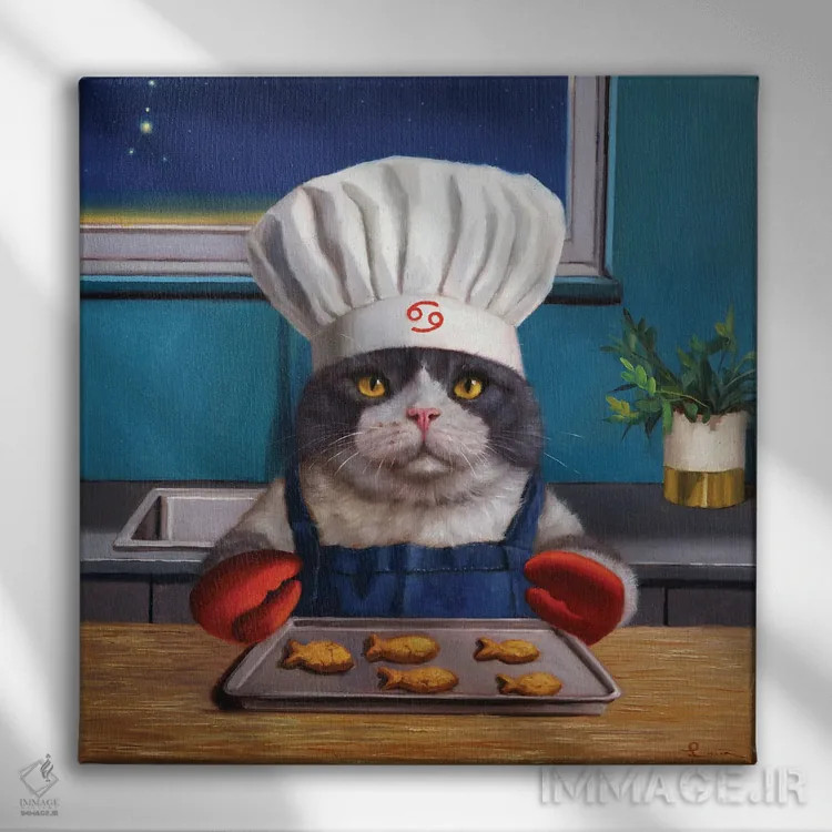 تابلو برج سرطان (خرچنگ) اثر لوسیا هفرنان - نمای روبهرو روی دیوار