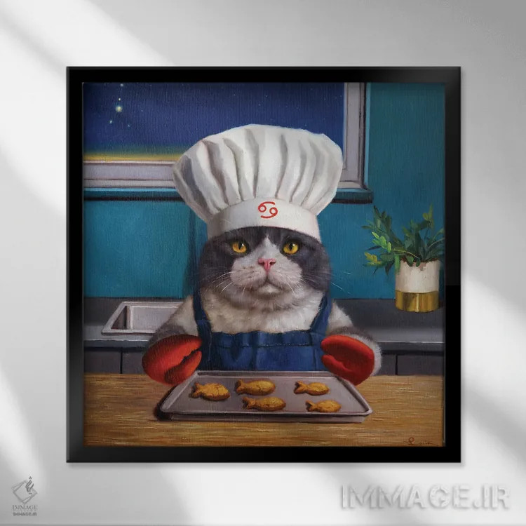 تابلو برج سرطان (خرچنگ) اثر لوسیا هفرنان - نمای قابدار مشکی