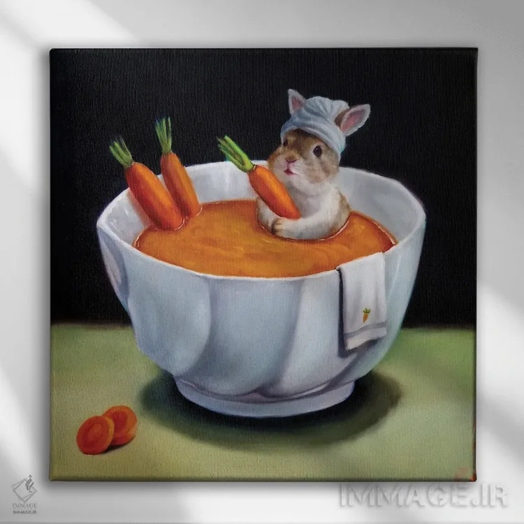 تابلو اسپا هویج اثر لوسیا هفرنان - نمای روبهرو روی دیوار