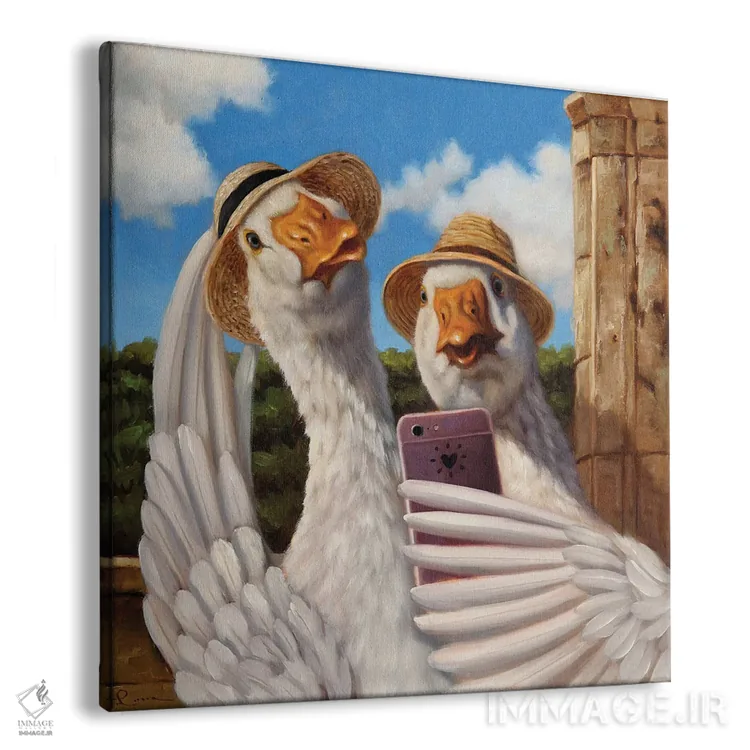 تابلو صورت اردکی اثر لوسیا هفرنان - نمای پرسپکتیو محصول