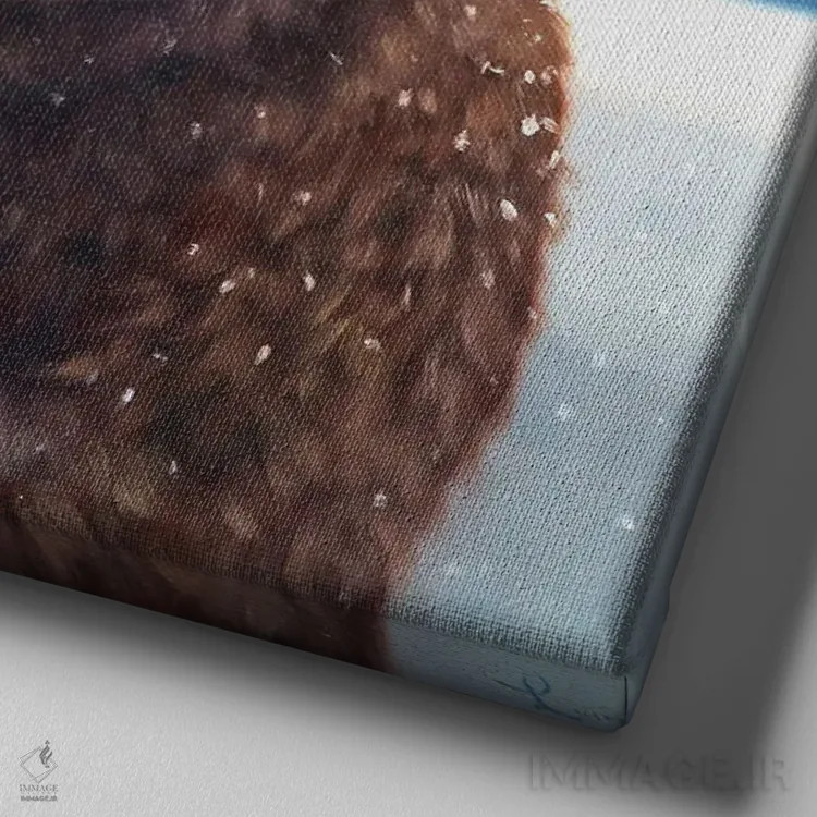 تابلو اولین جرعه اثر لوسیا هفرنان - نمای نزدیک بافت بوم