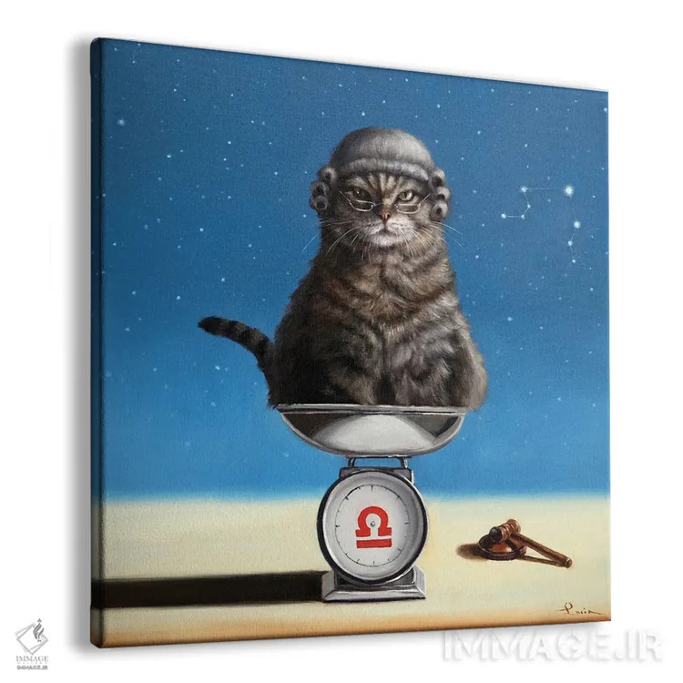 تابلو برج میزان (ترازو) اثر لوسیا هفرنان - نمای پرسپکتیو محصول