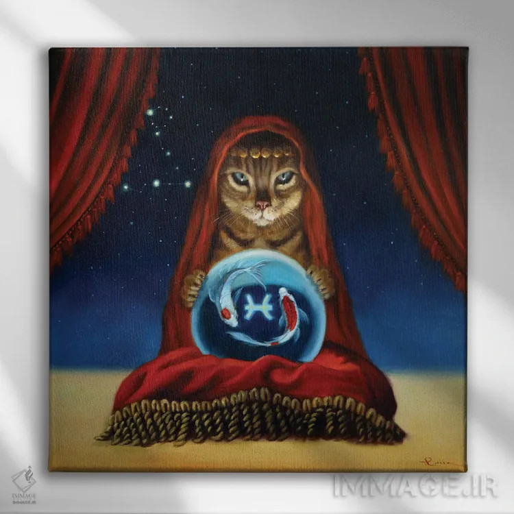 تابلو برج حوت (ماهیها) اثر لوسیا هفرنان - نمای روبهرو روی دیوار