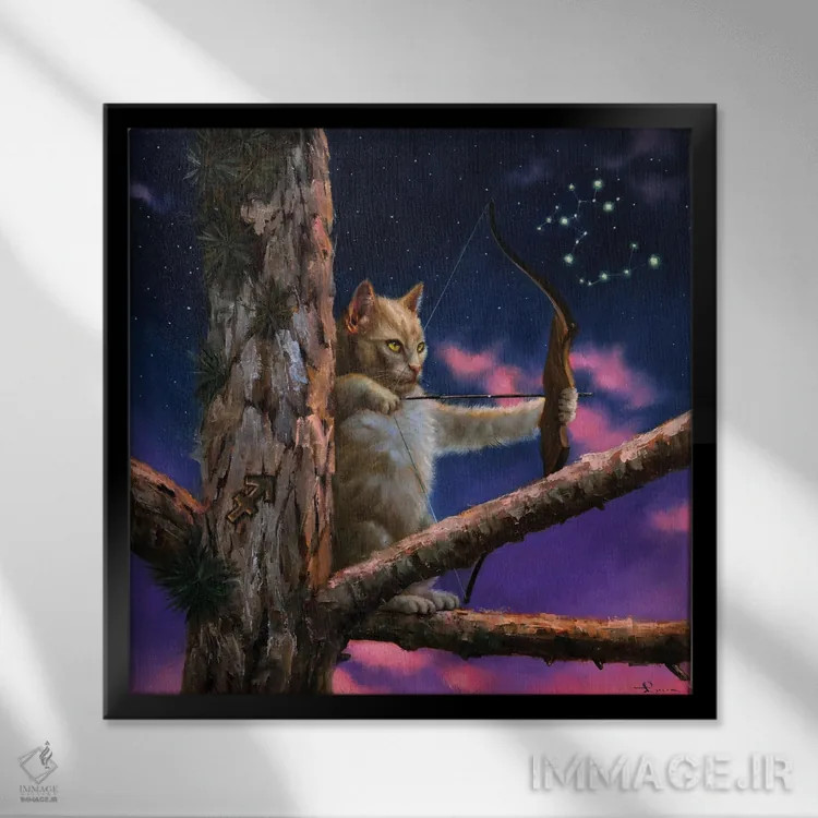 تابلو برج قوس (کماندار) اثر لوسیا هفرنان - نمای قابدار مشکی