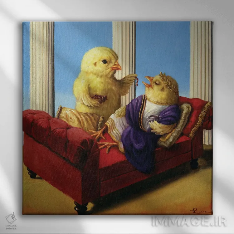 تابلو ناهار امپراتور اثر لوسیا هفرنان - نمای روبهرو روی دیوار